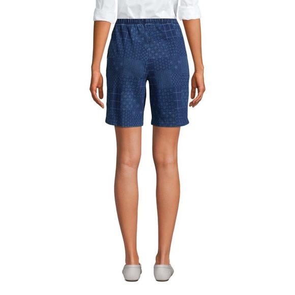 Lands' End Women's Sport Knit High Rise Elastic Waist Pull On Shorts - Picture 3 of 7